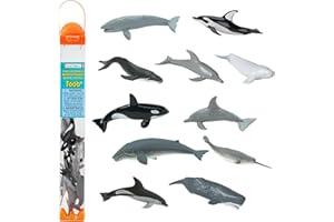 Safari Ltd. - Wieloryby i delfiny Toob 694704-12 ręcznie malowane figurki kolekcjonerskie w tubce