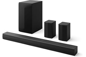 LG DS60TR 5.1ch Soundbar Dolby Audio (440W) mit Subwoofer und Rücklautsprechern (AI Sound Pro, Wow Interface, Bluetooth, HDMI ARC, Wandmontage möglich) [2024], Schwarz