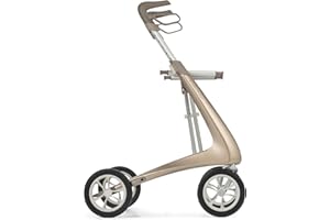 byACRE Carbon Ultralight Rollator | World's Lightest Carbon Rollator - Only 4.8 kg | for Indoor and Outdoor Use | Foldable and Easy to Put in The Boot and Travel (Champagne Gold, Regular Track)