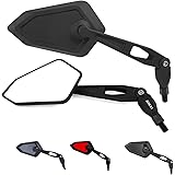 Universal Motorrad Rückspiegel Spiegel Set, E-Zeichen E-Geprüft (Schwarz)