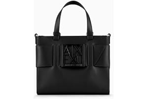 Armani Exchange - Buckle Front Medium Structured Tote, Shopping Donna armani exchange 9426900A874-00020 Nero Donna