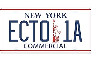 OPO 10 - ECTO 1 car metal license plate replica compatible with 1959 Cadillac white from GHOSTBUSTERS movie (57)