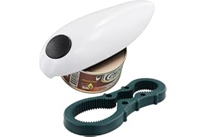 JOYAN Apriscatole elettrico, apriscatole elettrico, apriscatole a mano libera, per cuochi e casalinghe, mani per artrite, apertura a mani libere, design One Touch