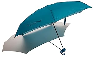 Muitomas, Ombrellino Compatto, Ombrello Pioggia Pieghevole e Portatile, Ombrello Piccolo Antivento e Pioggia, Colore Blu Ottanio