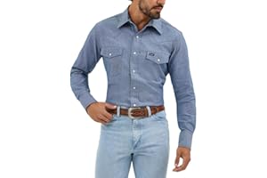 Wrangler Western Mężczyźni Cowboy Cut Western Long Sleeve Snap Work Shirt Firm Finish