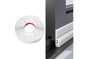 Veki Burlete Ventana Corredera Autoadhesiva, Tira de Sellado para Ventana Antipolvo, Cinta de Sellado de Ventanas Impermeable, Junta de Ventanas TPE para Anti Frío, Aislante, Ruido (Blanco, 4m)