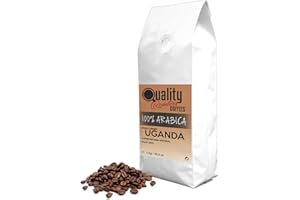 QUALITY ROASTERS COFFEES Café en grano natural. 100% Arabica. Origen único Uganda, 1kg. Tostado artesanal. Tueste medio.