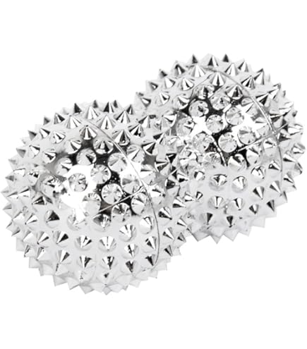chi-enterprise Premium massageringset voor polsen en vingers, anti-stress, ring en armband, acupressuurring, angstgevoelsring, 1 armband: (zilver), 1 ring (zilver, groot