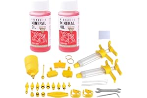 BASTOUR Kit Purge Frein pour Shimano MAGURA, TEKTRO, TRP Hydraulic Disc Brakes, Kit Frein Hydraulique VTT, Kit Purge Freins pour VTT Comprend 120 ML de Liquide de Frein