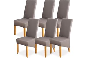 KFNIRE Stuhlhussen 6er Set Stuhlüberzug Elastizität Spandex Universal-Hussen für Stühle Moderne und Elegante Optik Stuhl Schutz Abdeckungen Mit Gummiband für Esszimmer, Bankette, Partys und Dekoration