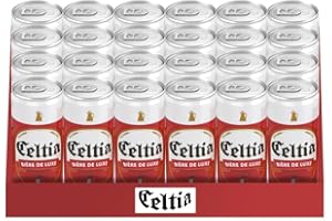 Bière Tunisienne de Luxe Celtia - 4 Packs de 6 Canettes de 0,24 L - 5% d'Alcool, Ingrédients 100% Naturels, Saveur Douce et Rafraîchissante, Numéro 1 en Tunisie.