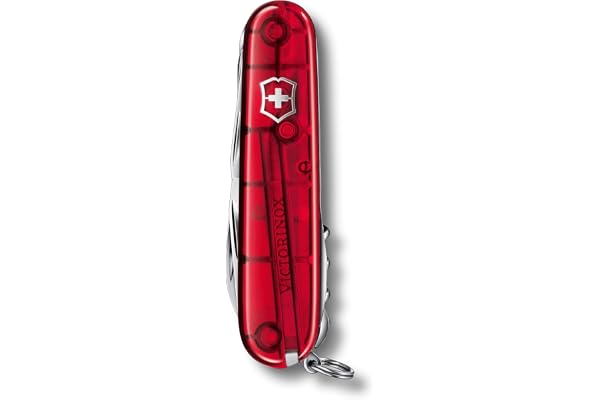 Victorinox Huntsman Couteau de Poche Suisse, Léger, Multitool, 15 Fonctions, Tire Bouchon, Grand Lame, Ouvre Boite, Argent Transp.