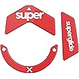 Superglide2 - New Controllable Speed Textured Surface Smoothest Mouse Feet/Glides Made with Ultra Strong Glass Smooth and Durable Sole for Logitech 502X [RED]