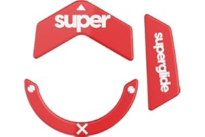 PULSAR GAMING GEARS Superglide2 - New Controllable Speed Textured Surface Smoothest Mouse Feet/Glides Made with Ultra Strong Glass Smooth and Durable Sole for Logitech 502X [RED]
