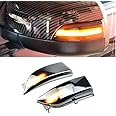 PAISEN Lens Dynamic Sequential Blink LED, LED Side Wing Rearview Mirror Indicator,Smoked Dynamic Turn Signal Light For Ford Everest Ranger T6 Replacement