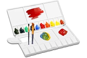 HSYTEK Palette de mélange, peinture à l'eau, palette humide, palette humide, 25 grilles aquarelle pour artistes 10,5 x 20,3 cm