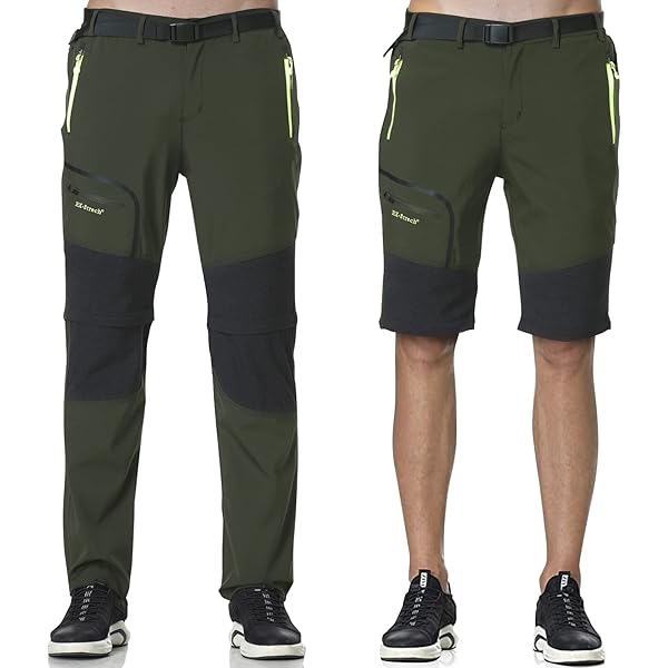 xtuwkzo Wandelbroek voor heren, afritsbaar, licht, werkbroek, korte waterdichte trekkingbroek, sneldrogend, meerdere zakken, Donkerblauw, XL