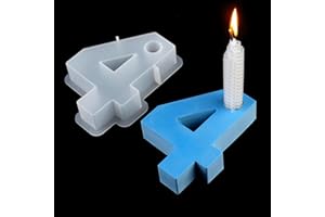 EPODA Silikonformen Gießformen Kerzenhalter, 0-9 Zahlen Kerzenhalter Form, DIY Silikonform Zahlen Kerzenhalter, Gießformen für Beton (Zahlen 4)