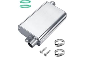 Erato Silenziatore di Scarico 24mm per Riscaldamento da Sosta Silenziatore in Lega di Alluminio Argento per Gruppi Elettrogeni di Emergenza Silenziatore per Riscaldatori Diesel Sistema di Scarico