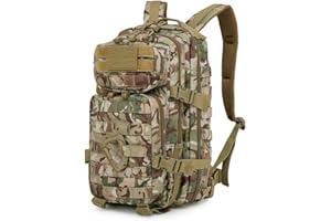 Gear Gem 28L Capacity Military Tactical Backpacks Molle Army Assault Utility Pack 3 Day Bug Out Bag Hiking Treeking Camouflage Hunting Small 3 Compartment Rucksack