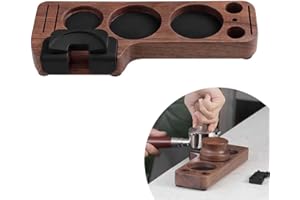 alouweekuky Tamper Station, 51-58mm Kit Cafe Barista Universal Prensador de Cafe Station en Madera Soporte para Manipulación de Café para Portafiltros, Tamper y Distribuidor