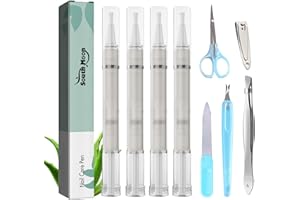 QJFHURB Nail Care Pen 4 Pièce Nail Repair Pen Nourishing Stylo de Soin des Ongles Stylo de Réparation pour Les Ongles Cuticules Sérum avec Aloe Vera pour Les Ongles Abîmés avec 1 Coupe Ongle Set