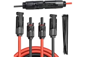 Stickerboy MC-4 Solar Panel Extension Cable 2m 12AWG PV Wire Solar Panel Wire Cable professional solar cable with Black tie for Solar Panels photovoltaic Systems cable solar power station