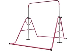 FETCOI Turnreck Gymnastik Kinder | Turnstange Garten Kinder | Garten Reck Reckanlage Indoor Horizontale Training Bar Trainingsgeräte Outdoor Fitness | Höhenverstellbar | Einfach zu Falten | EU Stock