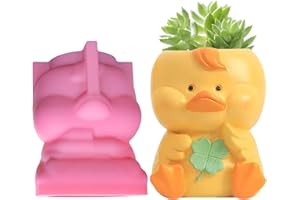 MILIAFLICK Silicone Mould Flower Pot Small Duck Silicone Moulds Casting Moulds Silicone Mould for Small Duck Casting Mould Flower Pot Concrete Casting Mould Epoxy Resin DIY Succulent Planters Silicone