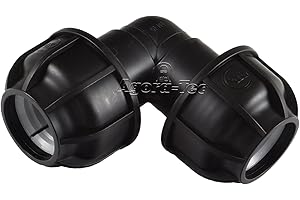 Agora-Tec® 32 mm, angolo di 90 gradi, raccordo a vite (2 x 32 mm) per tubi in polietilene