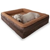 Jungolica Felix K&ouml;pek Yatağı Kahverengi B&uuml;y&uuml;k 90x110 cm, Visco S&uuml;nger,%100 Su Ge&ccedil;irmez Alez, &Ccedil;ıkarılabilir Yıkanabilir Kılıf,