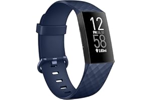 Vancle für Fitbit Charge 4 Armband Damen Herren,Silikon Sport Ersatzarmbänder Uhrenarmband für Fitbit Charge 3 Armband/Fitbit Charge 4 SE Armband/Fitbit Charge 3 SE Armband(S,Tiefblau)