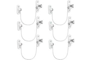 LUNEKUCK 6 Pcs Window Restrictor Locks for Kids Window Restrictors UPVC Baby Security Window Locks with Screws Keys for Baby Child Children Safety, Window Locks Door Locks for Home Public School and Commercial