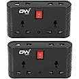 Digway 3 pin Multi Plug Point | Cordless Wall Socket, Universal Sockets and 1 Switches (Pack of 2)