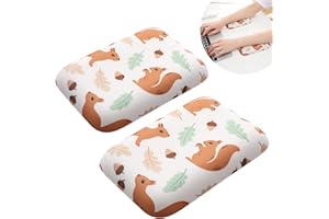 LargeLeaf Repose-poignet et coudière ergonomique LargeLeaf pour bureau avec mousse à mémoire de forme et base antidérapante, soulage les douleurs au coude (16 * 11cm, écureuil, 2)