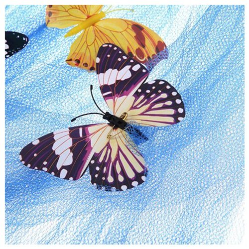 Dekoration Schmetterling Clip – TOOGOO(R)20 Stueck 10 cm Kuenstliche Schmetterling Luminous Pin Clip fuer Heim Weihnachten Hochzeit Dekoration, Farbe zufaellig gesendet - 3