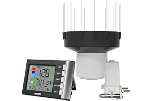 ECOWITT WH5370H Trådlös digital regnmätare (med termometer), högprekis självtömmande regnuppsamlingsbehållare med förbättrat 3,5 cm trattdesign för realtidsregnövervakning