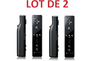 STRAßE GAME 2 X Télécommande Wiimote pour Nintendo Wii et Wii U - Noir