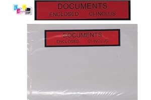 UNIVERS GRAPHIQUE De 100 à 10 000 Pochettes porte-document adhésives transparente C6 165 x 122 mm ci-inclus (feuille A4 pliée en 4), imprimée documents ci-inclus et Enclosed - Pour petit colis, paquets Réf UGPAI1