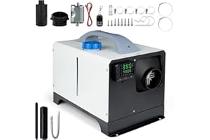 FAAZY Diesel Air Heater 8KW Parking Heater 12V, One Air Outlet, with Black LCD Switch, Remote Control, Fast Heating Compact Diesel Heater, For Car, RV Truck, Boat, Caravans,Campervans, White