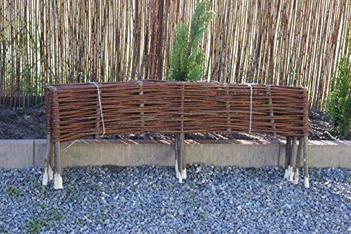 Palisade Weide Weidenzaun Beetumrandung Beeteinfassung Imprägniert 10 Stück 120 x 20cm - 3
