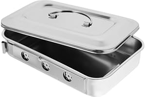 ‎CABILOCK Cabilock Instrumentenschale Edelstahl Instrumententablett Instrumentenablage Laborschalen Labortablett Medizinisches Tablett mit Deckel für Piercing Tattoo Klinik Medizinisch Labor Werkzeug