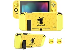 DLseego Coque de Protection Compatible avec Switch, Coque en TPU avec 2 Jolies Poignées de Pouce, Accessoires Anti-Rayures et Absorption des Chocs pour Switch 2017, Jaune