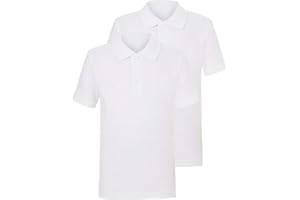 INTEGRITI SCHOOLWEAR Slim Fit Boys Twin Pack Polo Shirts Plain 100% Cotton Children School Uniform