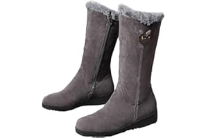 TangDao Mujer Botas de Nieve con Cremallera Antideslizantes Forrado de Piel Sintética Cómodas Cálido Zapatos de Invierno