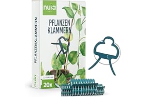 NUIA Pflanzen Klammern zum Pflanzen Binden: 20 Klammern für Pflanzen Größe L - Rankhilfe für Rosen, Tomaten, Weinreben, Kletterpflanzen - Rankhilfe für Zimmerpflanzen