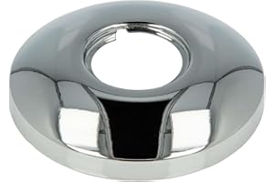 tecuro Rosace filetée Ø 27 mm intérieur (3/4"), Ø extérieur 70 mm, hauteur 15 mm, laiton chromé de qualité supérieure, cache tuyau