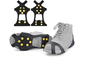 GELPRETTY 10 Schuhspikes Anti Rutsch Schuhspikes, Schuhkrallen Stretch Schuhe Spikes Für Schnee-und Eiswanderungen, Winter Outdoor Sports Klettern