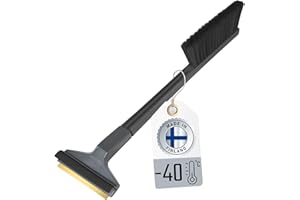 L & P CAR DESIGN Eiskratzer Auto mit Besen Auto Schneebesen mit Eiskratzer Messing Eiskratzer mit Besen Auto Kratzer mit Besen Scheibenkratzer Eisschaber Schneebürste Schneefeger Finnland (L&P A056 Schwarz Grau)