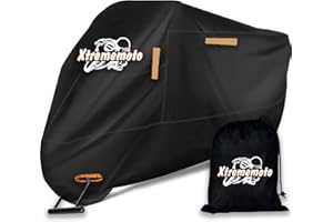 Xtremeauto Motorcycle Cover Waterproof Outdoor, Heavy Duty Oxford Fabric All-Weather Protection, Rain UV Dust Resistant Indoor/Outdoor Cover for Street/Sport/Touring Motorbikes (96.5X41.3X49.2in) XL